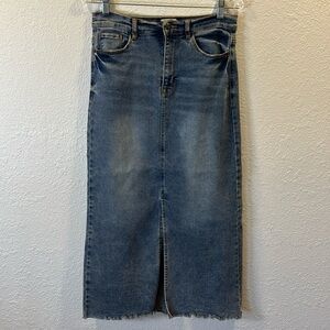 Kensie Jeans vintage luxe high rise midi skirt size 6 28 stretch